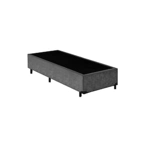 Base Box Solteiro Blindado Suede Cinza