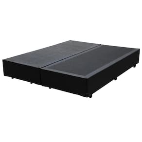 Base Box Queen Bipartido Blindado Sintético Preto
