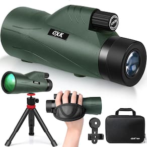 Telescópio monocular OXK Optics 12x56 de alta potência com adaptador