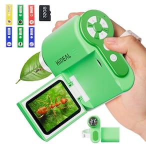 Microscópio Hideal HP20 para crianças 1000X com cartão SD de 32 GB - Gree