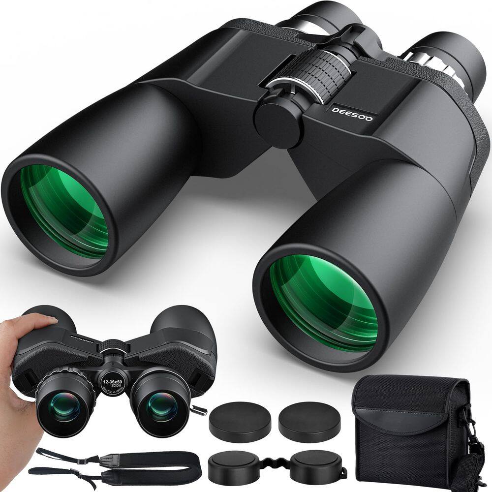 Binóculos Deesoo 12-36x50 HD Zoom para adultos com pouca luz V
