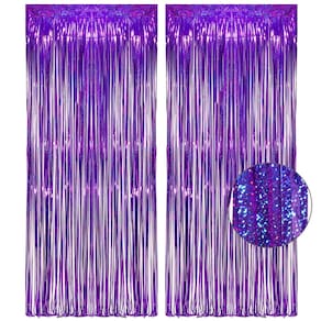 Pano de fundo de festa Tinsel Curtain GREATRIL Purple 1 m x 2,5 m - 2