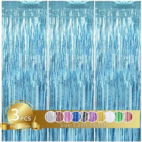 Fundo de porta e cabine fotográfica Streamers TONIFUL em azul claro x3