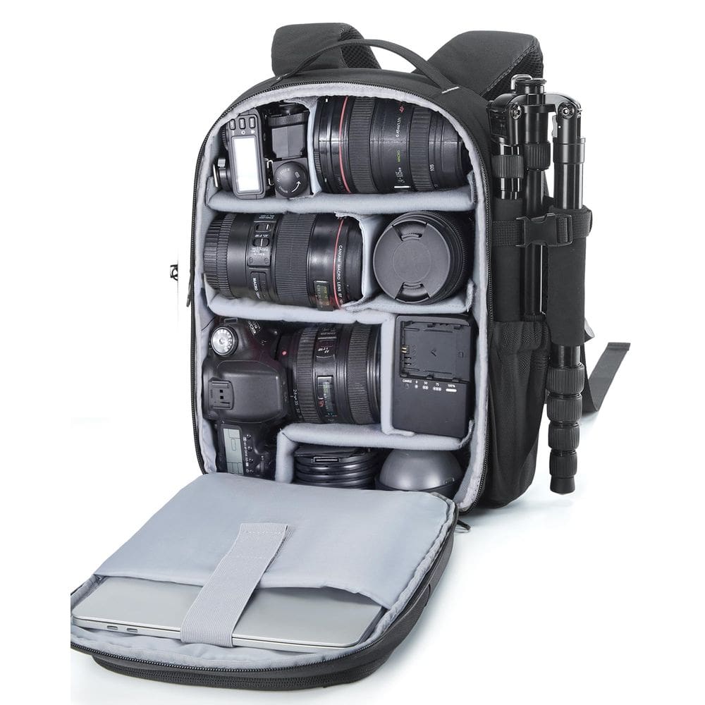 Mochila para câmera BAGSMART Small DSLR SLR com compartimento para laptop de 13"