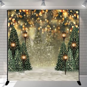 Pano de fundo fotográfico Mocsicka Winter Forest Christmas 240x24