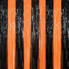 Cortinas de alumínio com franjas TONIFUL Black Orange 3 unidades (3 m x 2 m)