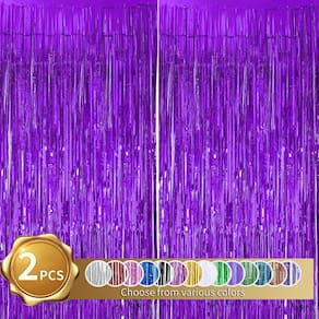 Cortina de franja BEISHIDA, folha metálica roxa, 1,0 m x 2,0 m 2 P