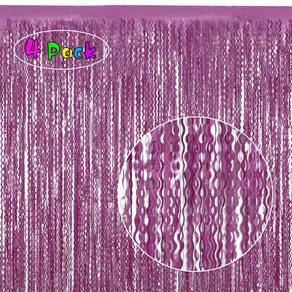 Cortinas de alumínio KEEUH Purple, pacote com 4, 100 cm x 200 cm, decoração de festa
