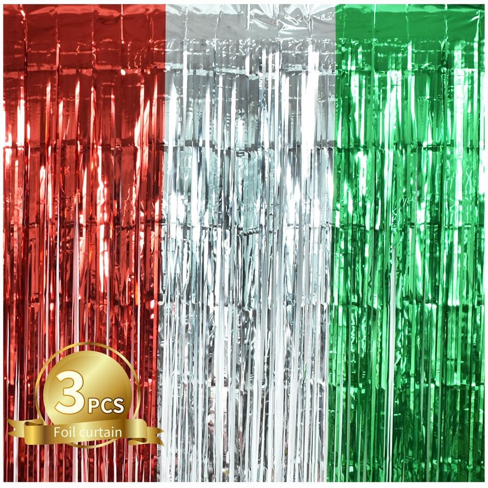 Cortinas de franja metálica TONIFUL para decoração de festas (3,3 m x 2 m) 3 unidades
