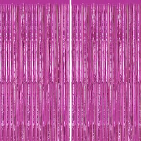 Pano de fundo com franjas metálicas DECOCKRAT HotPink Tinsel, pacote com 1 x 2 m
