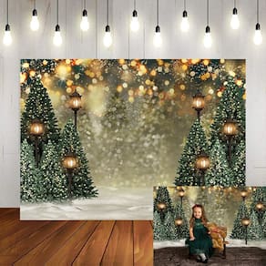 Pano de fundo fotográfico Mocsicka Winter Forest Christmas 3x2m