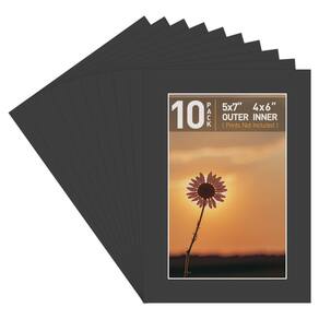 Tapetes fotográficos Golden State Art Classic Black 5x7, pacote com 10