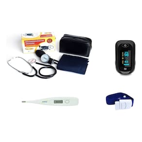 Kit Enfermagem Esfigmomanometro Esteto Oxímetro. Term. Garrote