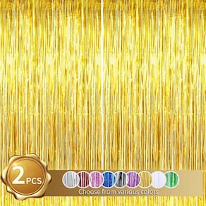 Cortina de franjas BEISHIDA Gold Tinsel Metallic 1,0 m x 2,0 m 2 P