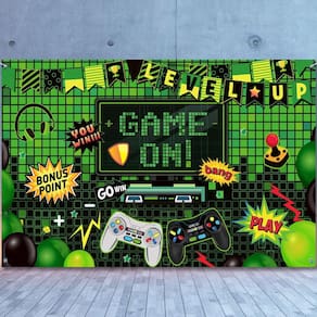 Decoração de festa Blulu, pano de fundo de videogame, 185x110cm