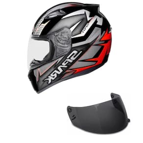 Capacete Ebf New Spark Spot Preto e Vermelho Mais Viseira Fumê