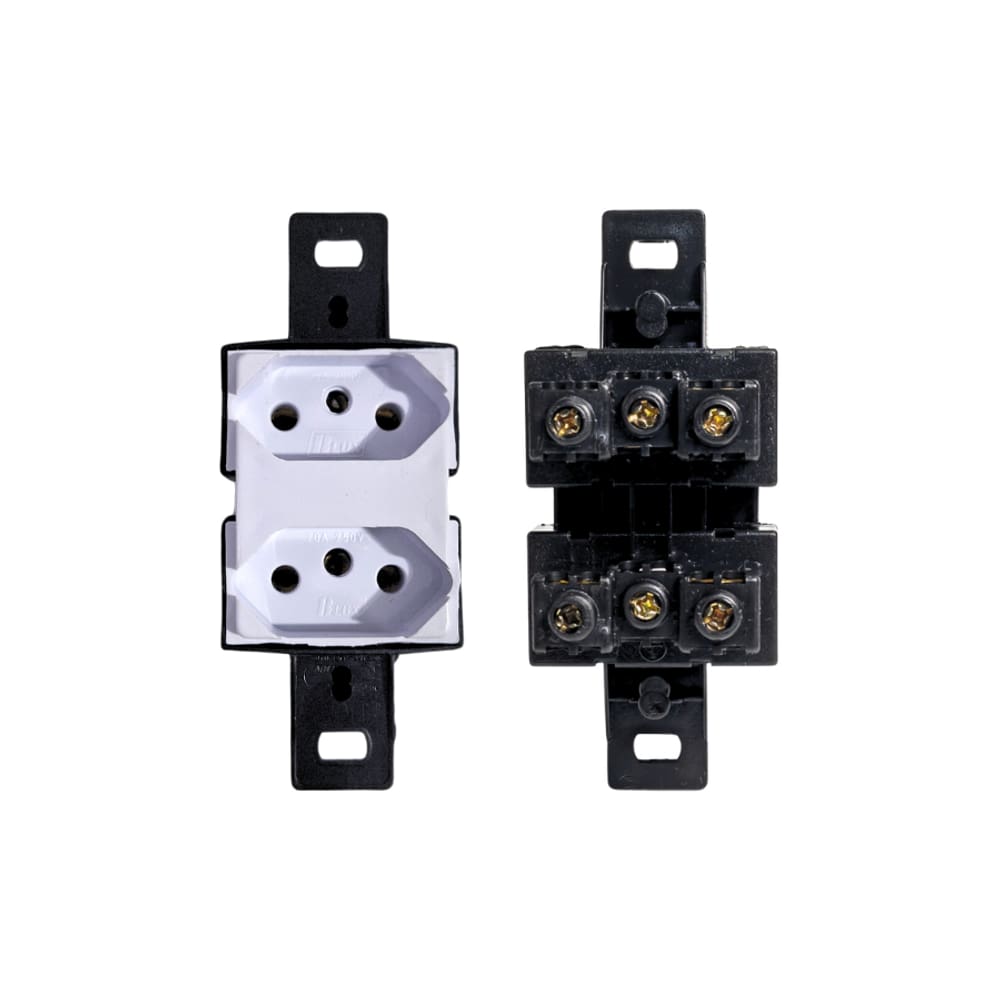 Tomada Dupla 20A 250V Branca - Blux
