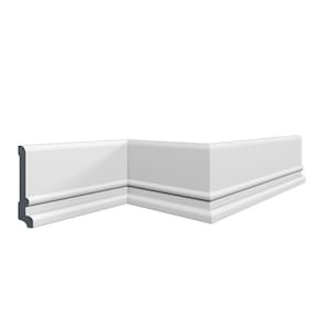 Kit com 5 Barras Rodapé de Poliestireno 12cm x 20mm x 2m Cf13 HD Homestar 10m Branco