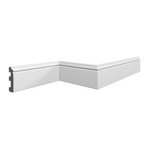 Kit com 5 Barras Rodapé de Poliestireno 8cm x 13mm x 2m Cf11 HD Homestar 10m Branco