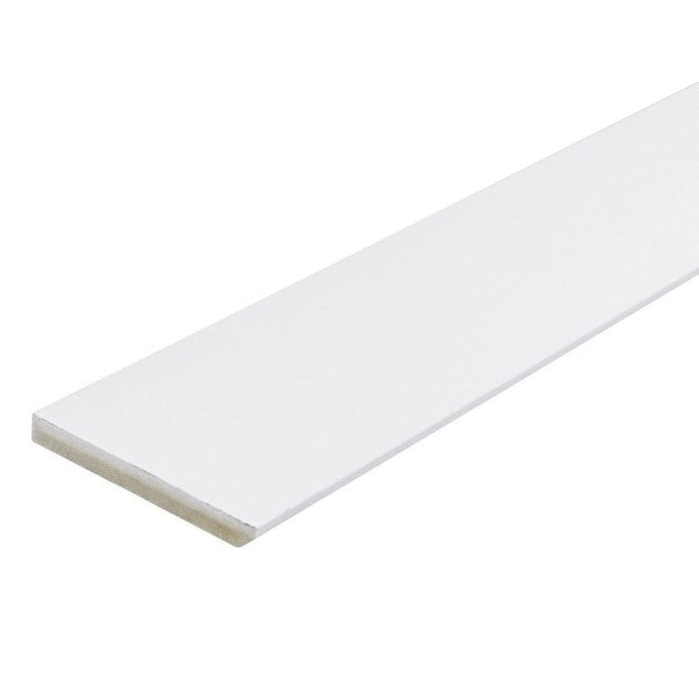 Kit com 20 Barras Rodapé de MDF 15cm x 15mm x 2.20m Revestido Liso Casablanca 44m Branco