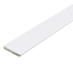 Kit com 15 Barras Rodapé Liso 10cmx1,5cmx220cm MDF Revestido Casablanca 33m Branco