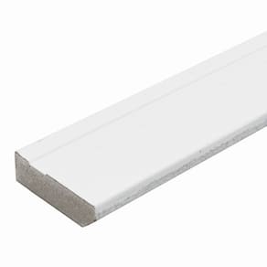 Kit com 30 Barras Rodapé de MDF 5cm x 15mm x 2.20m Revestido Frisado Casablanca 66m Branco