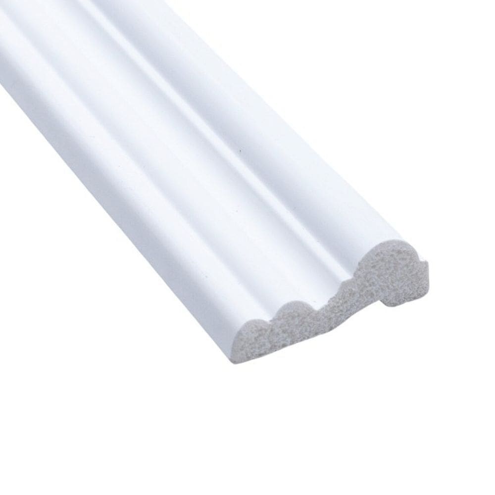 Kit com 3 Barras Rodameio de Poliestireno 4,5cm X 17mm Liso 7,2m Branco