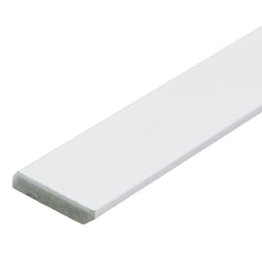 Kit com 15 Barras Rodapé de MDF 7cm x 15mm x 2.20m Revestido Liso Casablanca 33m Branco