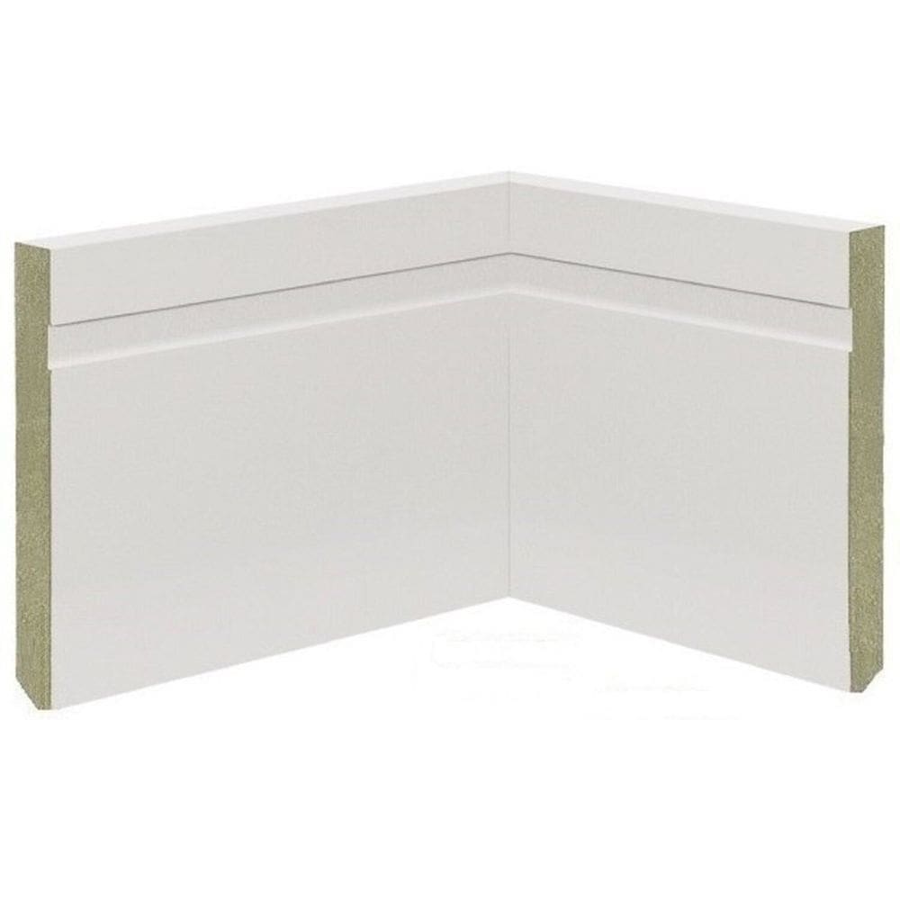 Kit com 30 Barras Rodapé de MDF 15cm x 15mm x 2.20m MDF Revestido Frisado Casablanca 66m Branco