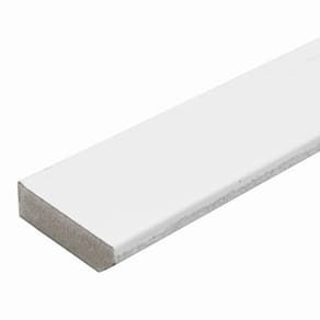 Kit com 30 Barras Rodapé de MDF 5cm x 15mm x 2.20m Revestido Liso Casablanca 66m Branco