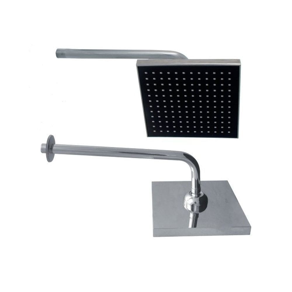 Kit 3 Chuveiros Quadrado Articulável Metal Luxo Civitt Cinza