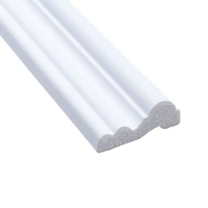 Kit com 5 Barras Rodameio de Poliestireno 4,5cm X 17mm Liso 12m Branco