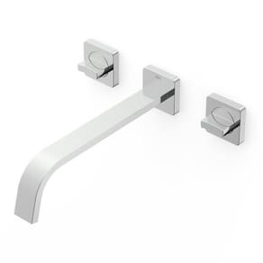 Kit com 2 Torneira Misturador para Banheiro de Parede com Válvula de Escoamento Virtus Roca Cromado