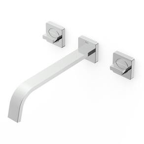 Kit com 3 Torneira Misturador para Banheiro de Parede com Válvula de Escoamento Virtus Roca Cromado