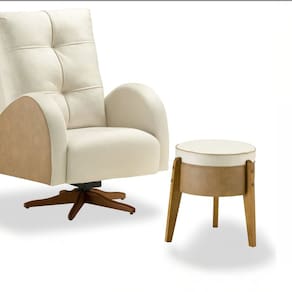 Poltrona para Quarto de Bebê Helena com Puff Tec. 504/505 Branco