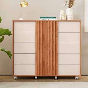 Comoda Caemun Pegasus 2 Portas 5 Gavetas Freijo Off White