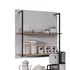Prateleira Industrial Dupla Cozinha Suspenso Painel Eri 70,5cm Branco-freijó M12 - D`rossi