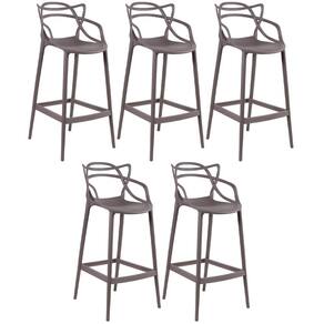 Kit 5 Banquetas Altas Masters Allegra 76 Cm Fendi Fendi