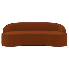 Sofá 5 Lugares Para Sala De Estar Living 280cm Theo D06 Veludo Laranja - Mpozenato