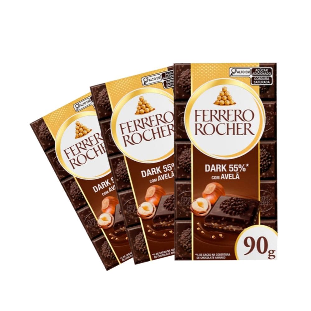 Chocolate Ferrero Rocher Dark 55% Importado 90g - 3 Unidades
