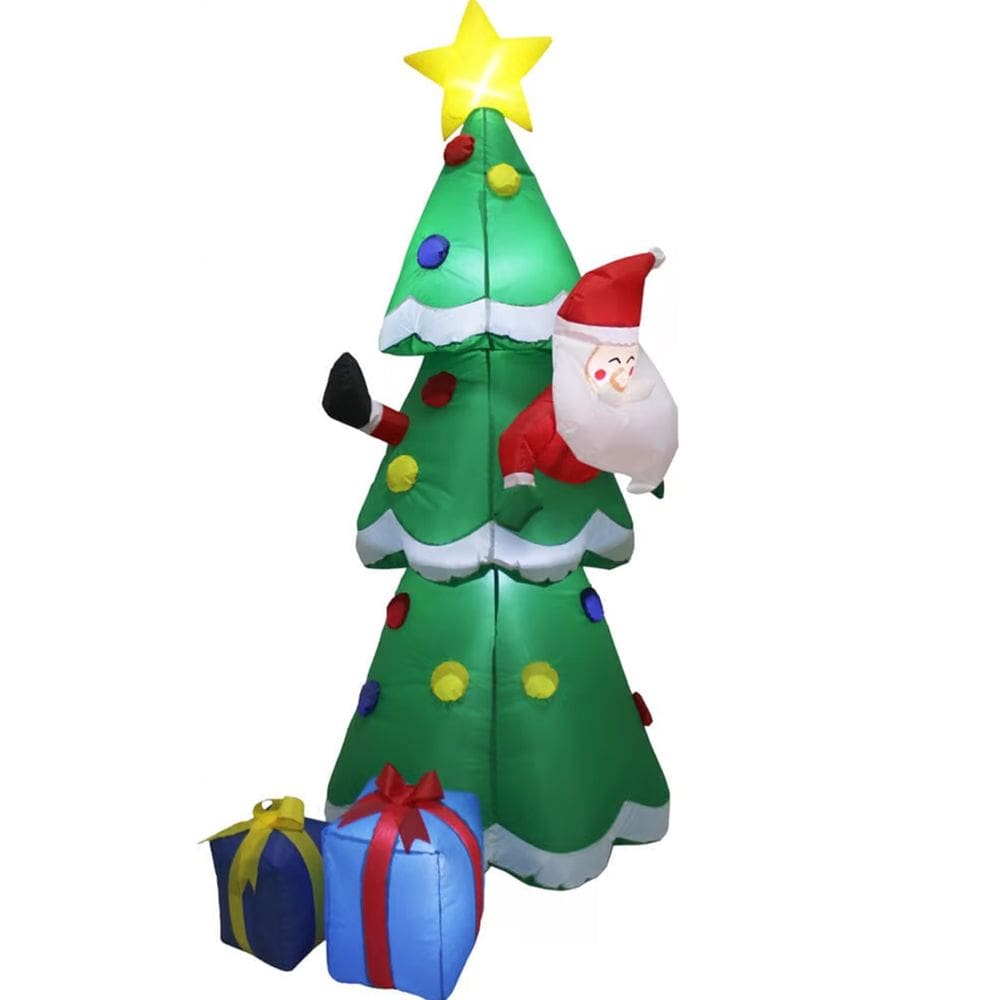 Arvore Natal Papai Noel Inflavel Natalina Presentes Led Decoraçao Loja Shopping Comercio Fim de Ano Festa