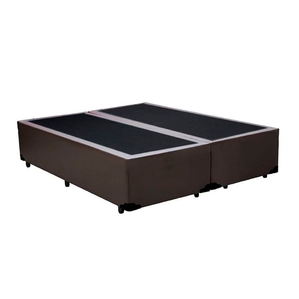 Cama Box Blindado Queen Bipartido Principe das Camas Sintético Marrom 158x198x40