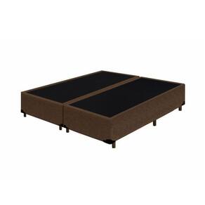 Cama Box Blindado Casal Bipartido Principe das Camas Suede Marrom 138x188x40