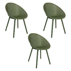 Kit 3 Cadeiras área Externa De Pp Marina Com Base Desmontável Verde G56 - Gran Belo