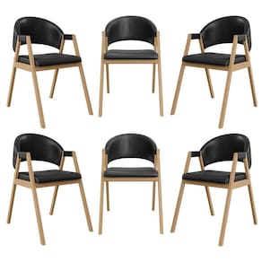 Kit 6 Cadeiras Mesa Jantar Suellen Versátil Reforçada Corino Preto
