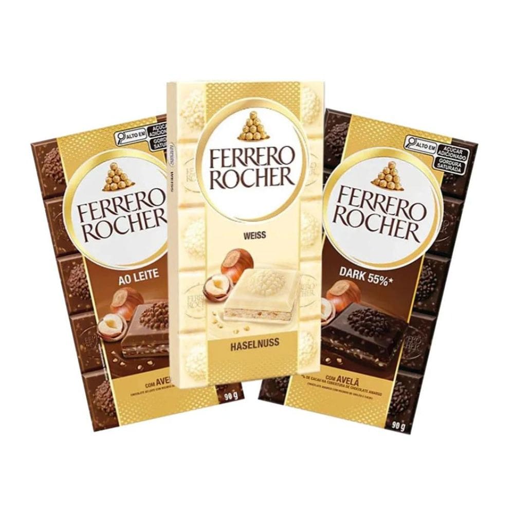 Chocolate Ferrero Rocher Ao Leite Importado 90g - 3 Unidades