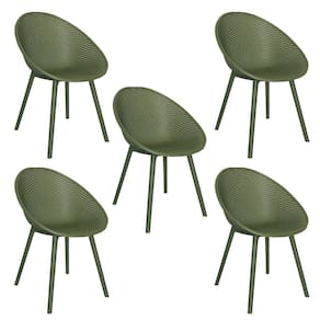 Kit 5 Cadeiras área Externa De Pp Marina Com Base Desmontável Verde G56 - Gran Belo