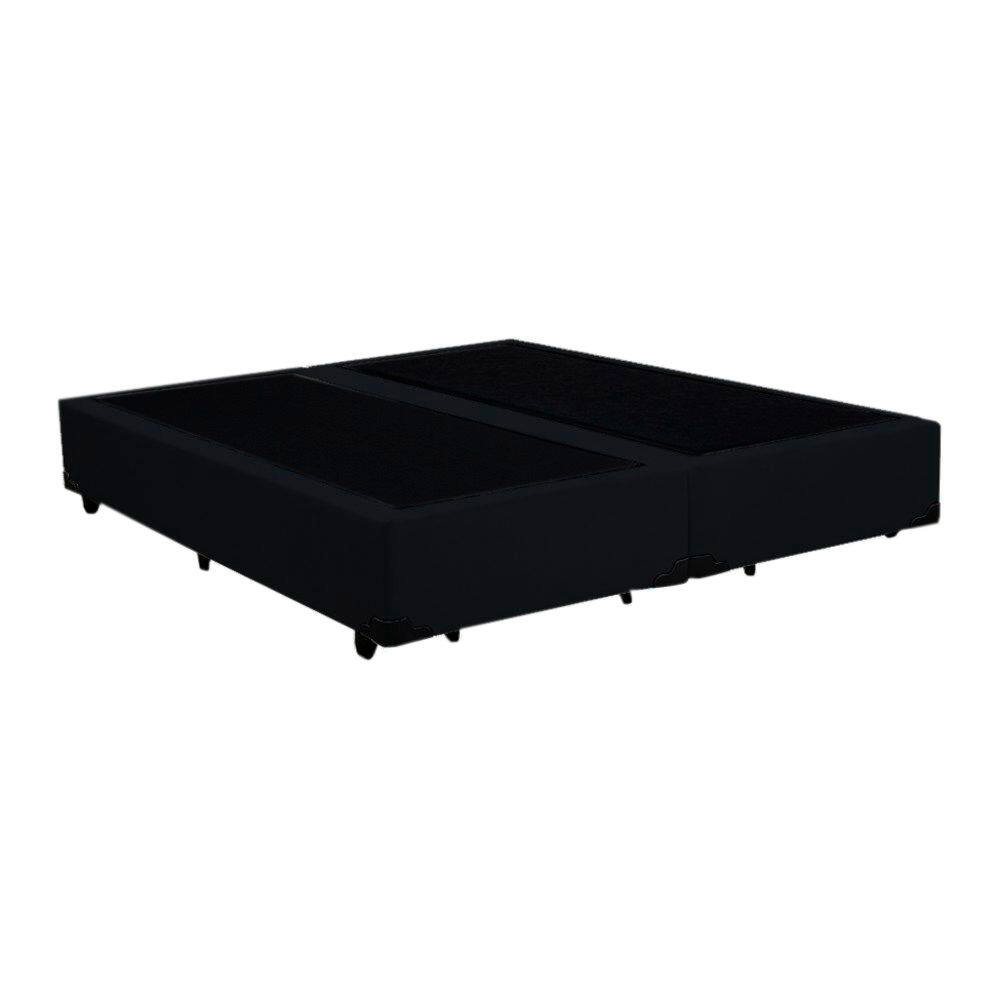 Cama Box Blindado King Bipartido Principe das Camas Suede Preto 193x203x40