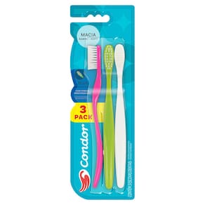 Pack Escova Dental Macia Arredondadas Condor Plus 3 Unidades
