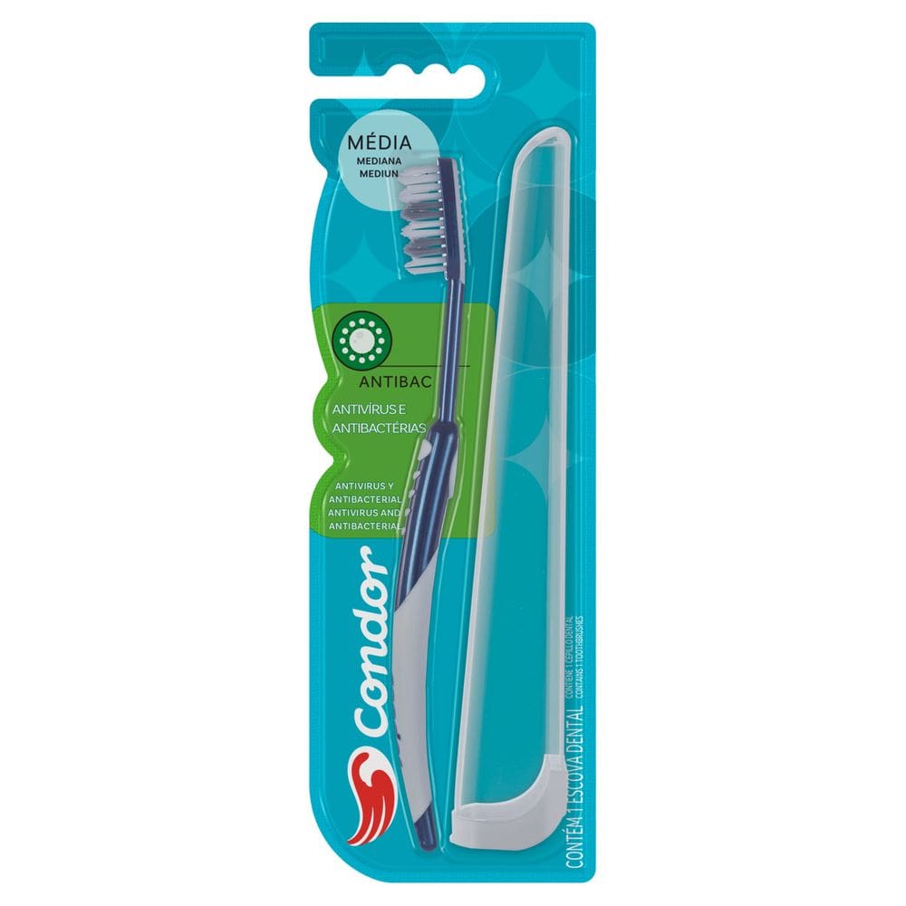 Escova Dental Média Condor Antibac Cabeça M
